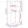 Highboard with Doors Rustic Wood Look 68 x 37 x 142 cm Engineered Wood