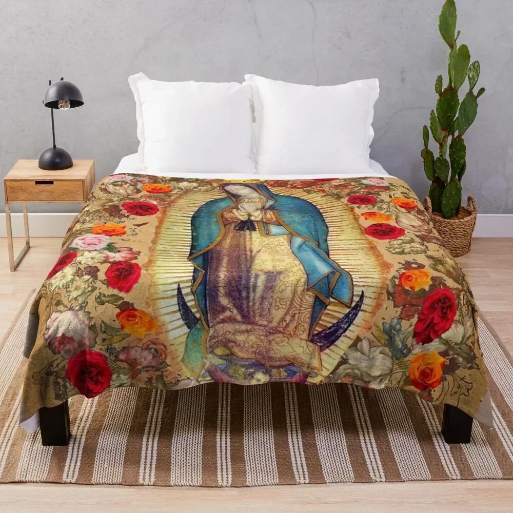 

Our Lady of Guadalupe Virgin Mary Catholic Mexico Throw Blanket Shaggy Fluffys Large blankets ands Camping Blankets 40x50in