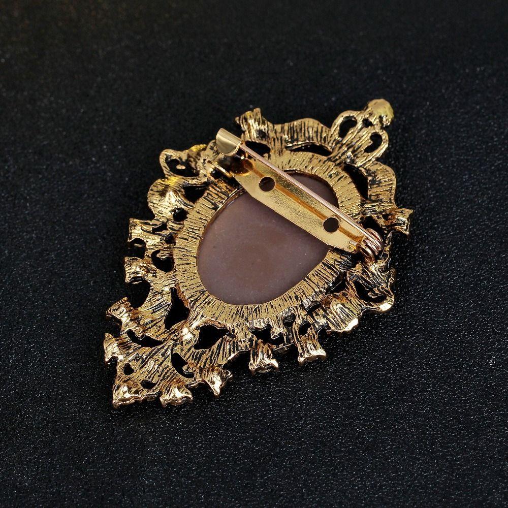 Head Design Crystal Rhinestones Brooches Vintage Style Gothic Brooches Women's Accessories