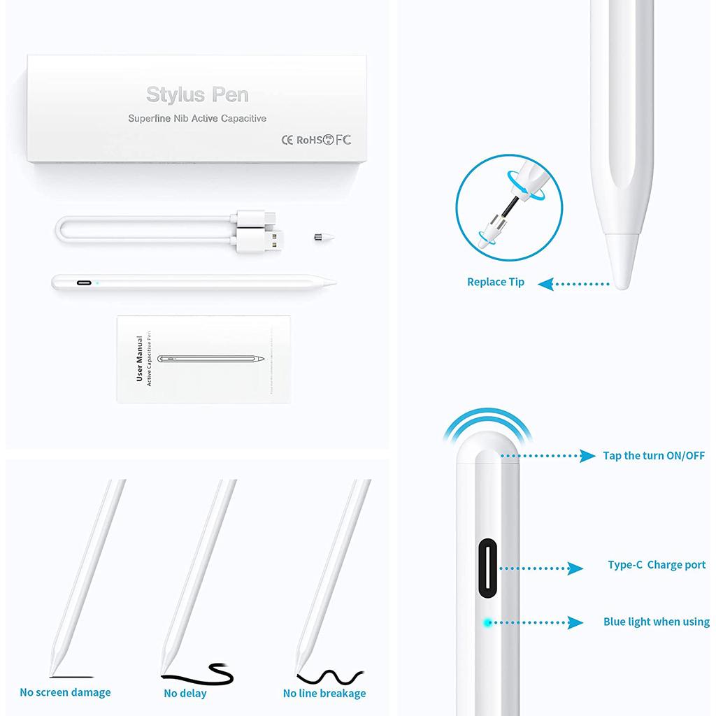 Tablet Covers & Cases Universal Type-C Charging Magnetic Stylus Pen for iPad iPhone Android Tablet for iPad iPhone Android