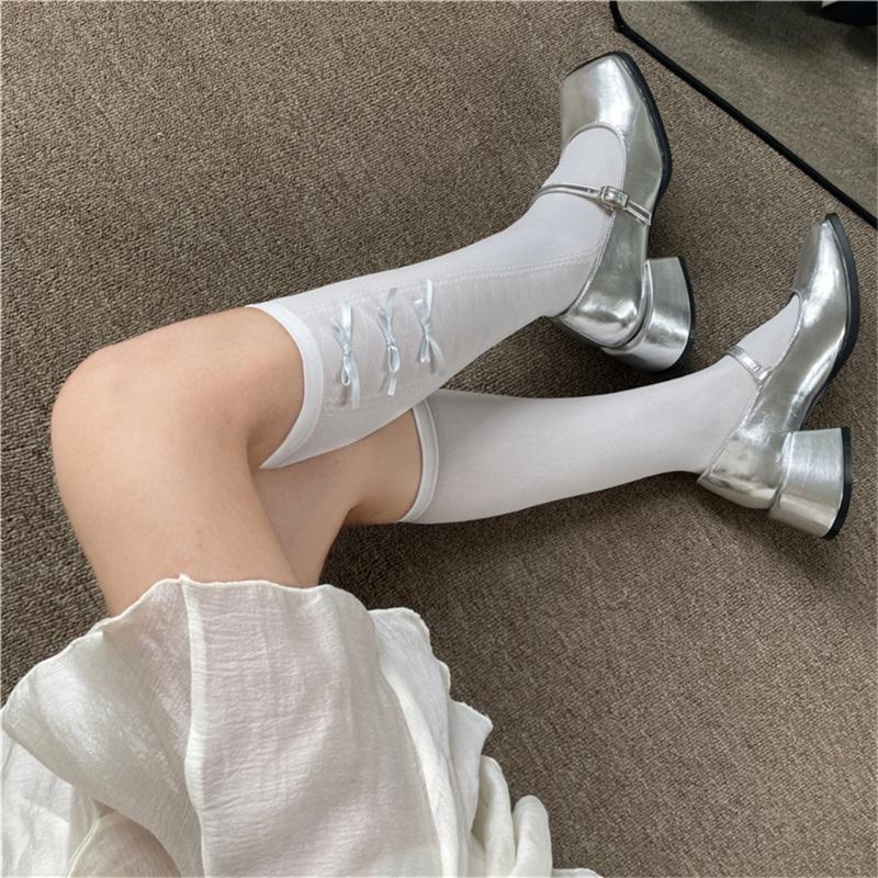 Womens Calf Socks, Sweet Girl Lace Ruffle Knee Socks Fashion Ladies Girl Princess Mesh Socks Japanese Stockings