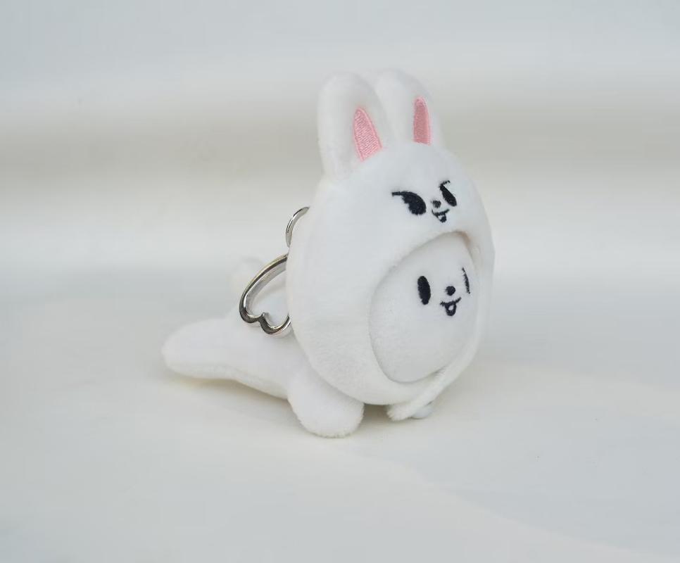 SKZOO Plush Keychain with Animal Hoodie 10cm Soft Stuffed Bag Pendant for Fans Gift Collection