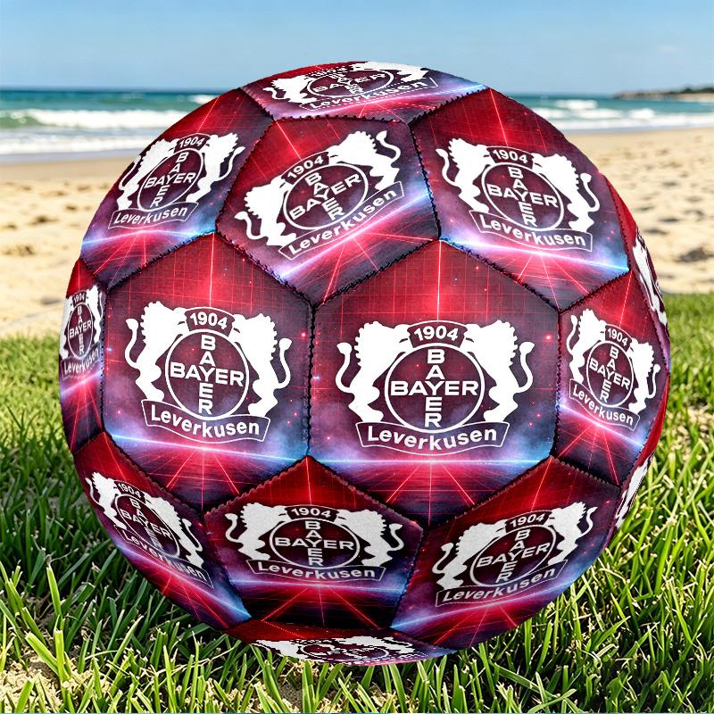 Bayer 04 Leverkusen Print Size 5 Soccer Ball, PU Wear Resistant Football for Match Training and Daily Practice, Birthday Gift for Soccer Fans