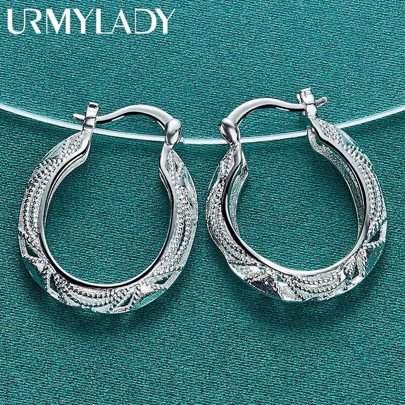 URMYLADY 925 Sterling Silber Drachen Hohl Ohrringe Ohrschlaufen für Frauen Charm Hochzeit Mode Party Schmuck