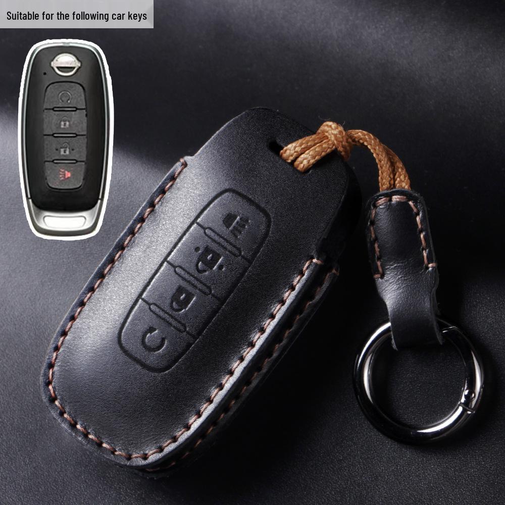 Nissan 14th Gen Sylphy, Qashqai, Teana, X-Trail, Tiida, Terra, Murano, Kicks Leather Key Case Cover