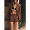 Long Sleeves Lapel Thin Belt Suit Outwear 2010821 Strap Accessories Mid Waist Mini Shorts 3152428