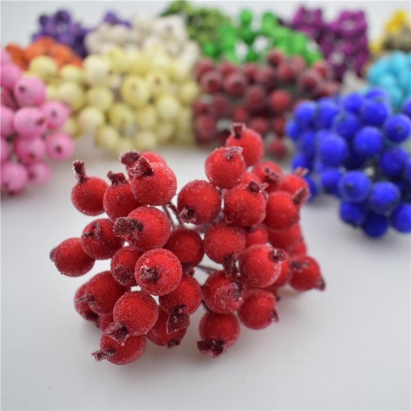 Bright And Festive Mini Christmas Foam Frosted Holly Berry Flower For Your Home