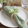 Artificial Flower Napkin Rings Rosemary Ring, Farmhouse Wooden Ring Holder, Rustic Faux Decorative Holders for Weddings Wedding Bridal Shower