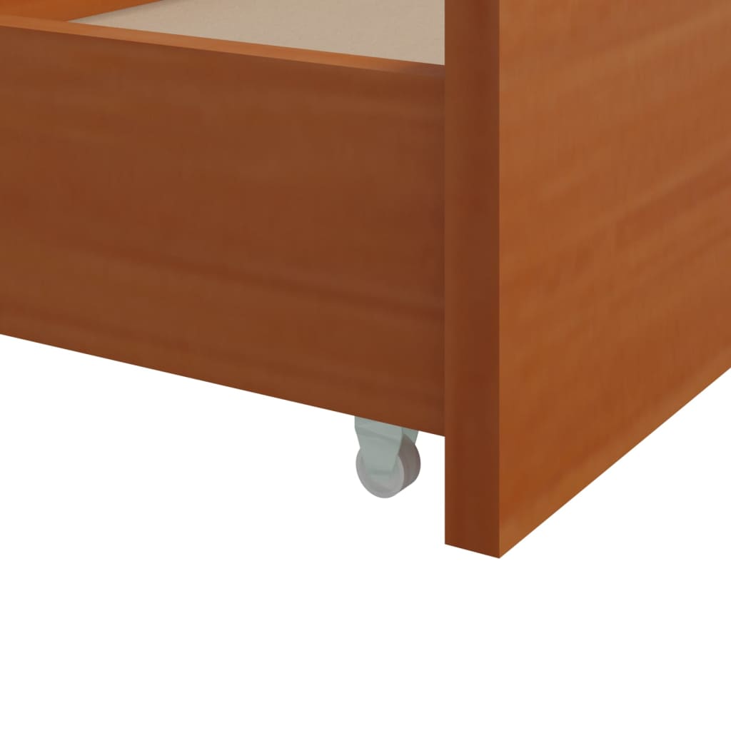 Vidaxl Bed Frame With Drawers, Honey Brown, Pine, 90 X 200 Cm