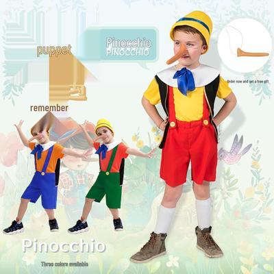 Offerta speciale: Costume di Pinocchio dal Naso Lungo per Bambini - Abbigliamento per la Festa dei Bambini e Halloween