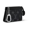 LOUIS VUITTON Voyage Monogram Canvas Zipper Pouch Regular Men's Black
