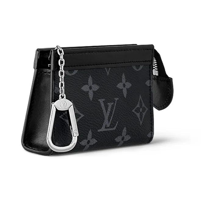 LOUIS VUITTON Voyage Monogram Canvas Zipper Pouch Regular Men's Black