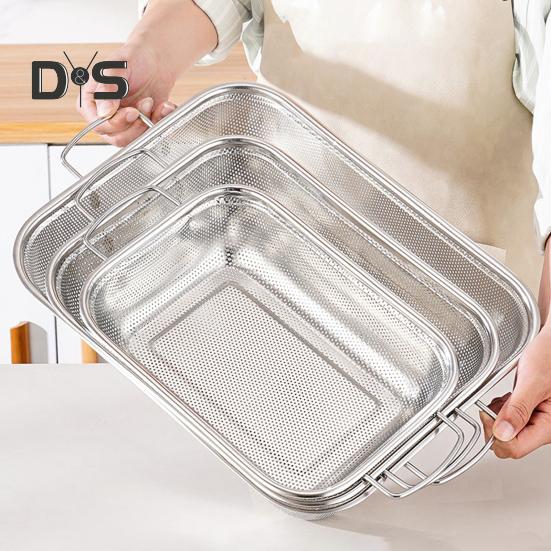 Drain Basket Pasta Strainer with Handle Large Capacity Rust-Resistant Dishwasher Safe Rice Noodle Filter Kitchen Colander