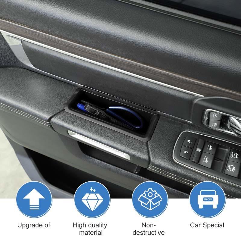 Door Inner Armrest Storage Box Organizer Container For Dodge RAM 2010-2017 Stowing Tidying Accessories,4 pcs