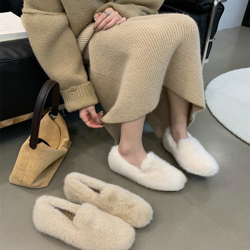 Gentle Fairy, the Height Increases by 5cm In the Wind, Fluffy Shoes, Women Wear Thick-soled Cotton Single Shoes In Autumn and Winter