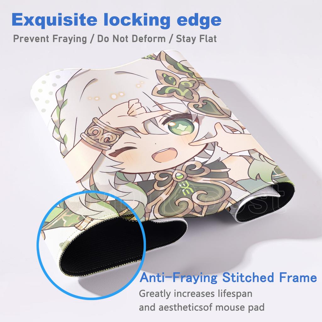 HD Printing Genshin Impact Mousepad Kawaii Anime Game Nahida Desk Mat Laptop Gaming Mouse Pad XXL 180x220mm 900x400mm Mousepads