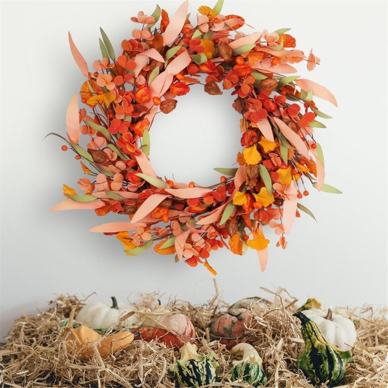 Handmade Wreath for Thanksgiving Celebration Garlands for Home and Office Decoration Harvest Festival Door Hanging