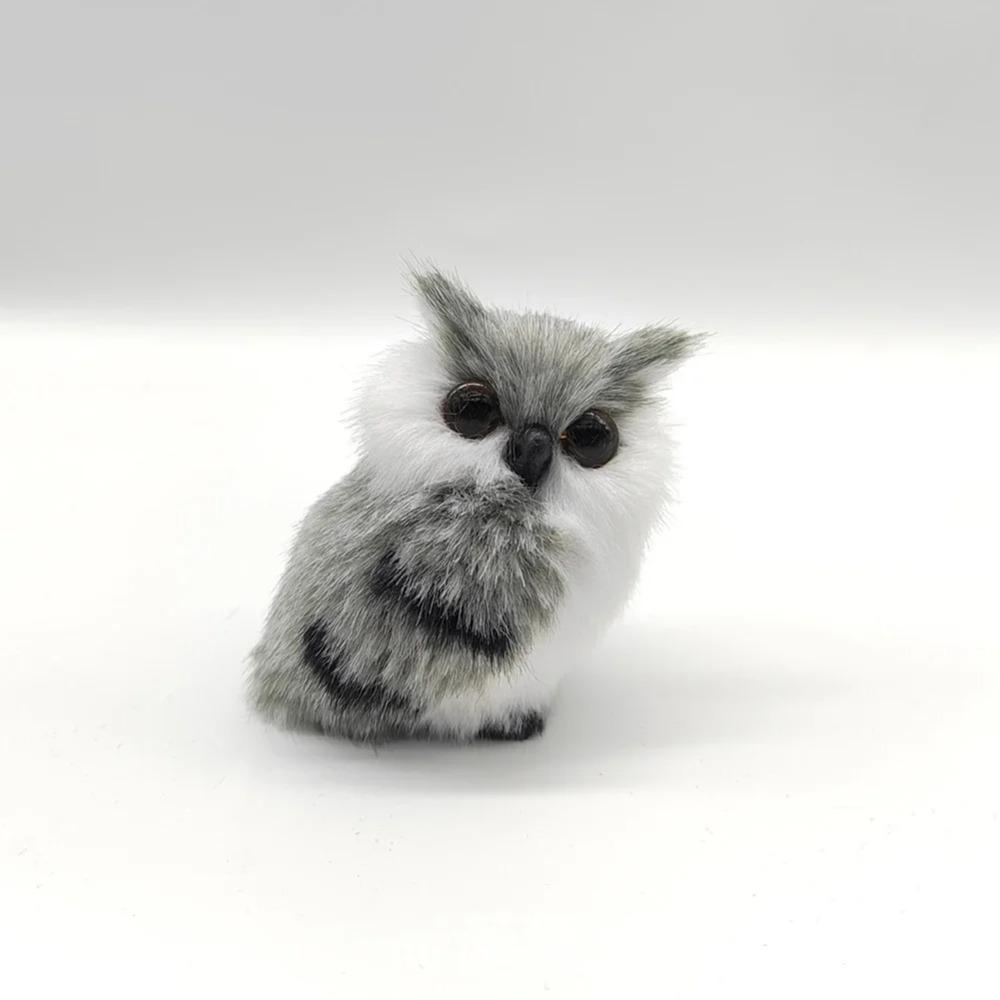 Simulation Owl Exquisite Ornament Cute Lovely Furry Home Decoration Ornament Adornment Simulation Plush Model  Kids Room Gift