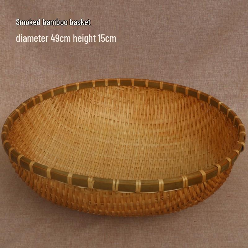 Round Handmade Bamboo Weaving Basket: Fruit, Vegetable, Washing, and Storage Sieve