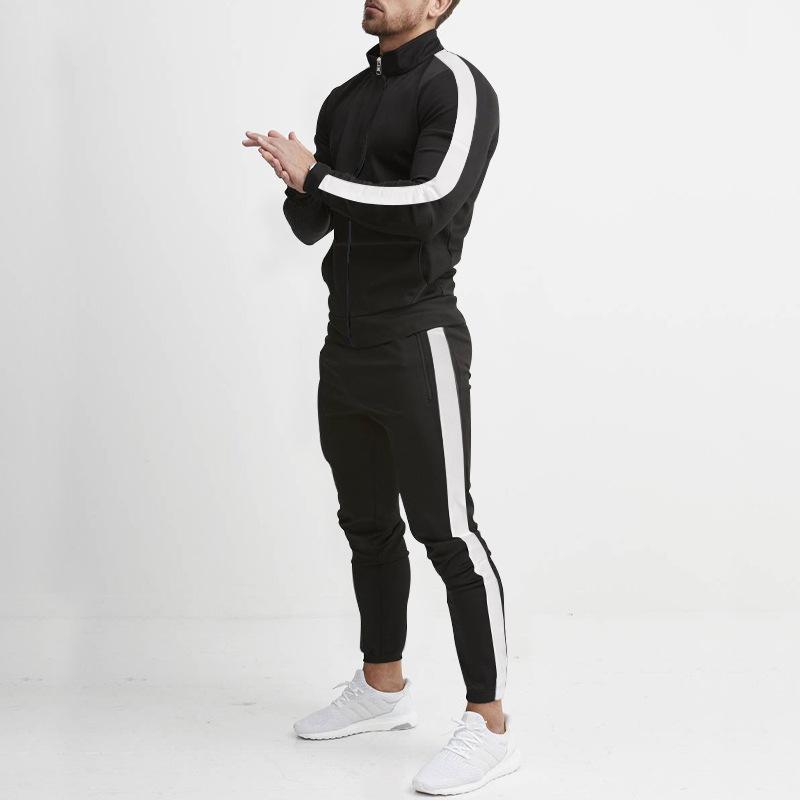 Autumn and Winter Casual Men's Sports Suit Color Matching Men's Clothing