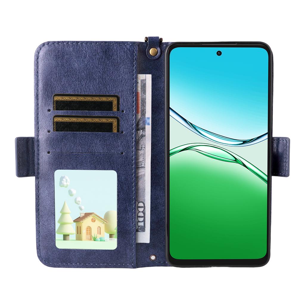 For Oppo A5 Pro 5G (Global)/A5 Pro 4G (Global) Leather Case Magnetic Closure Wallet Stand Phone Cover with Crossbody Strap