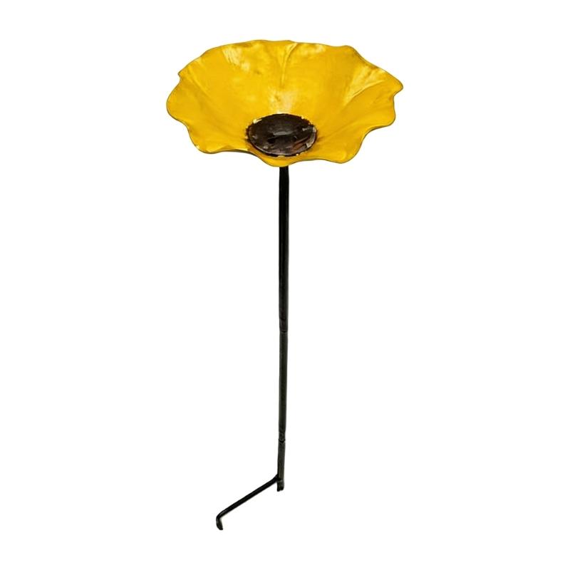 Handcrafted Metal Flower Stake Butterflies Feeder For Garden Decoration Doubles As Bees Watering Station And Bird Bath