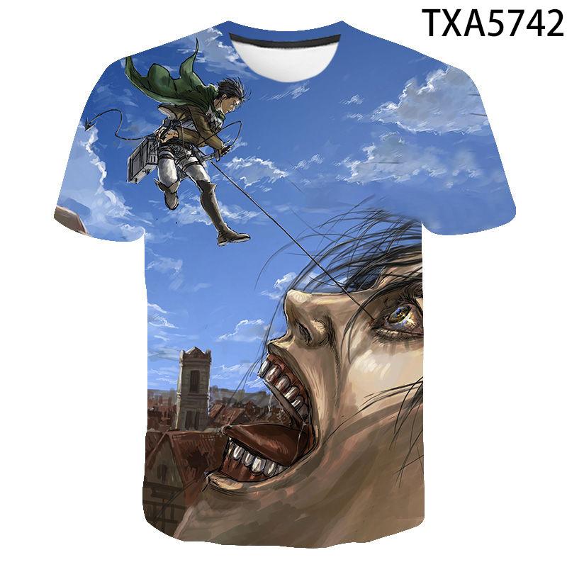 Attack On Titan Levi Ackerman 3D Print T-Shirt, High Quality Polyester Short Sleeve, Fashion Streetwear Casual Daily Wear