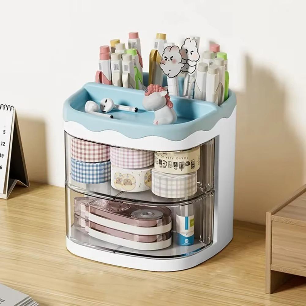 Acrylic Desk Organizer Portable Makeup Brush Storage Box Pencil Case  Home Office School