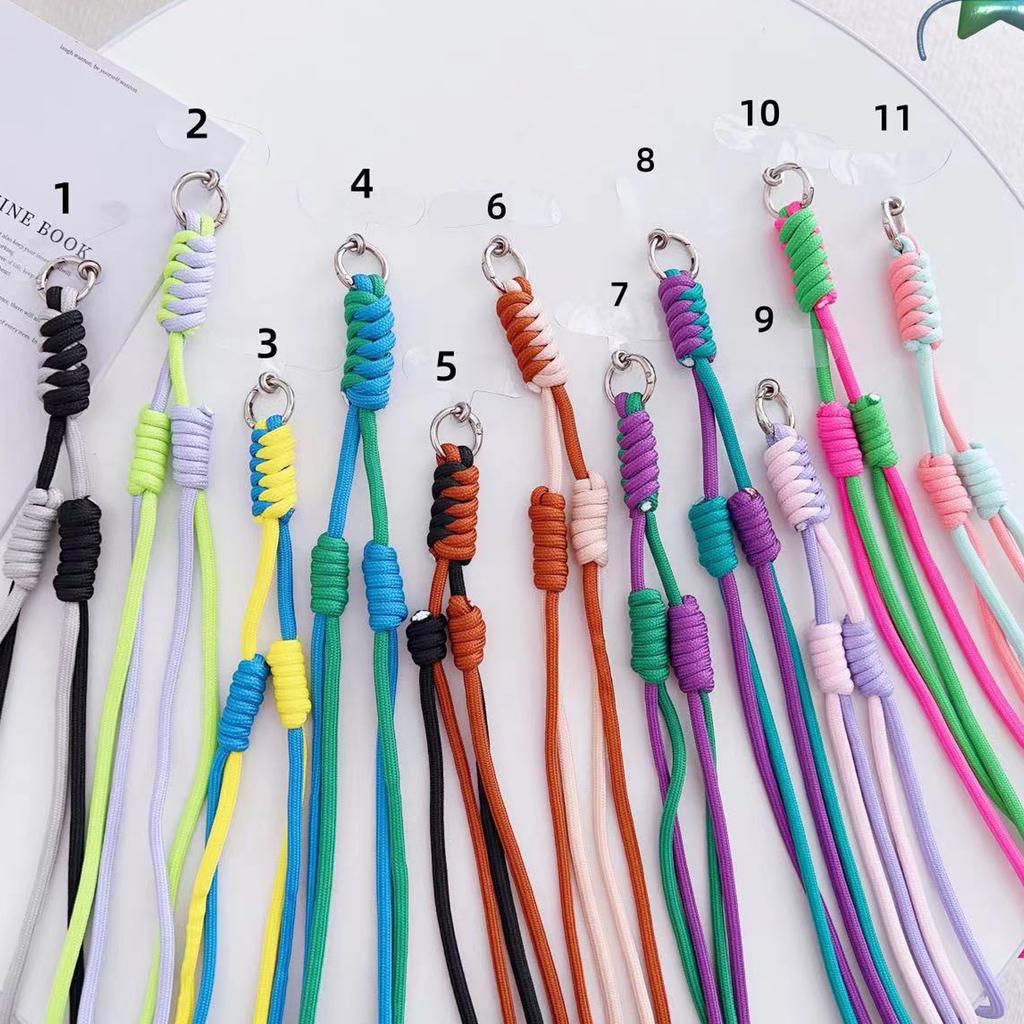 Crossbody Phone Lanyard 160cm Adjustable Dual-Color Phone Charm Nylon Lanyard with Tether Tab