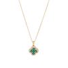 Rotating Four-Leaf Clover Emerald Necklace For Women Minimalist Luxury Delicate Pendant Collarbone Chain