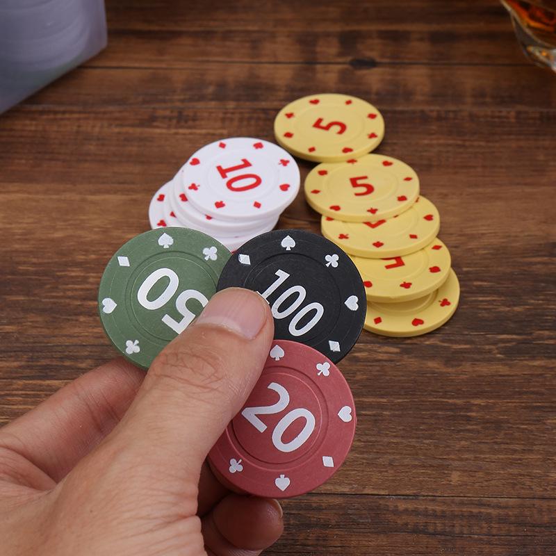 Boxed Set: 100 Plastic Baccarat Mahjong Poker Machine Tokens