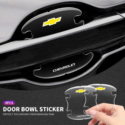 4pcs Car Door Bowl Handle Protector Stickers Transparent Anti-scratch Film For Cruze Captiva Malibu Trax Aveo Spark