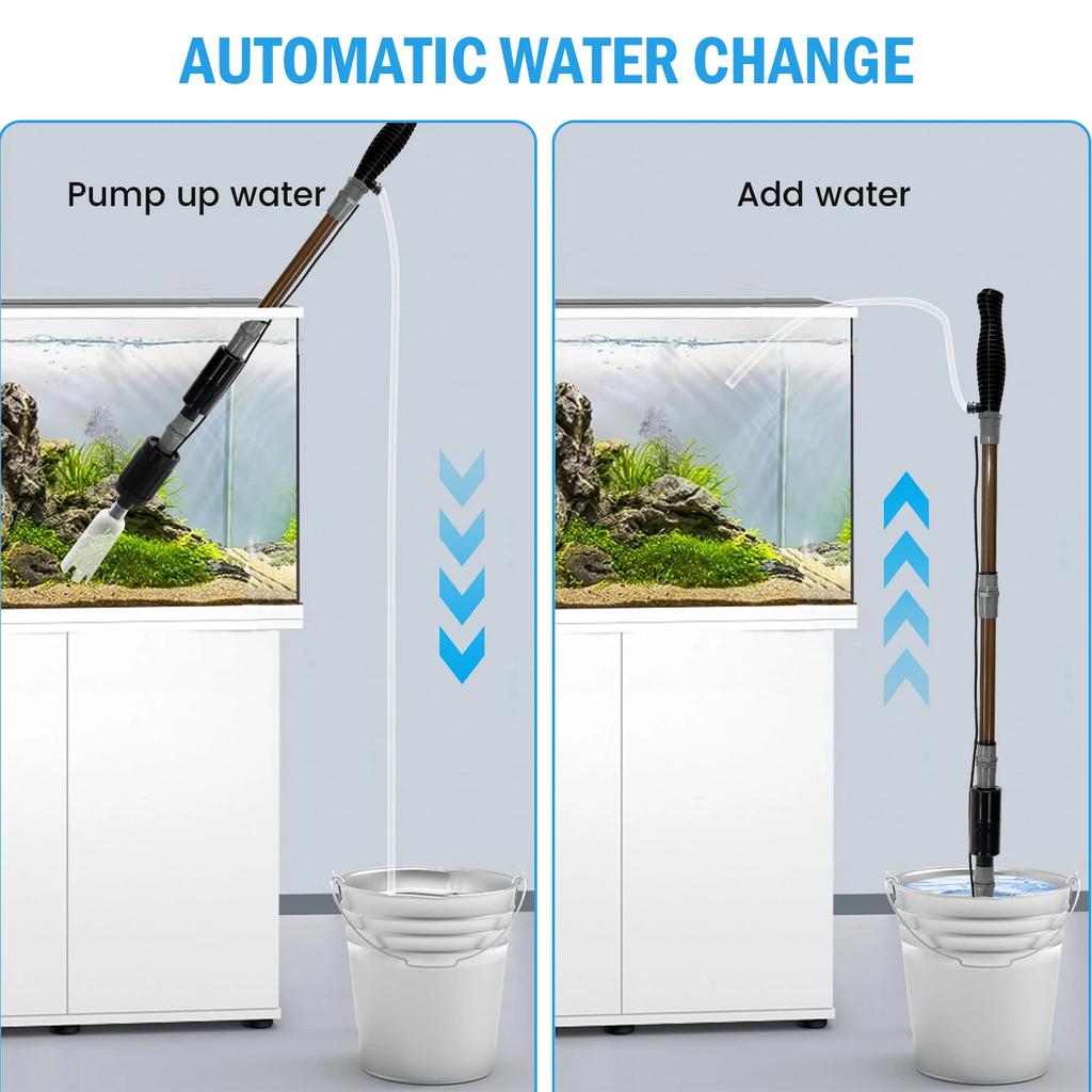 6 In 1 Aquarium Gravel Cleaner Tool Strong Suction Electric Fish Tank Vacuum Automatic Water Changer Wash Sand Water Changing