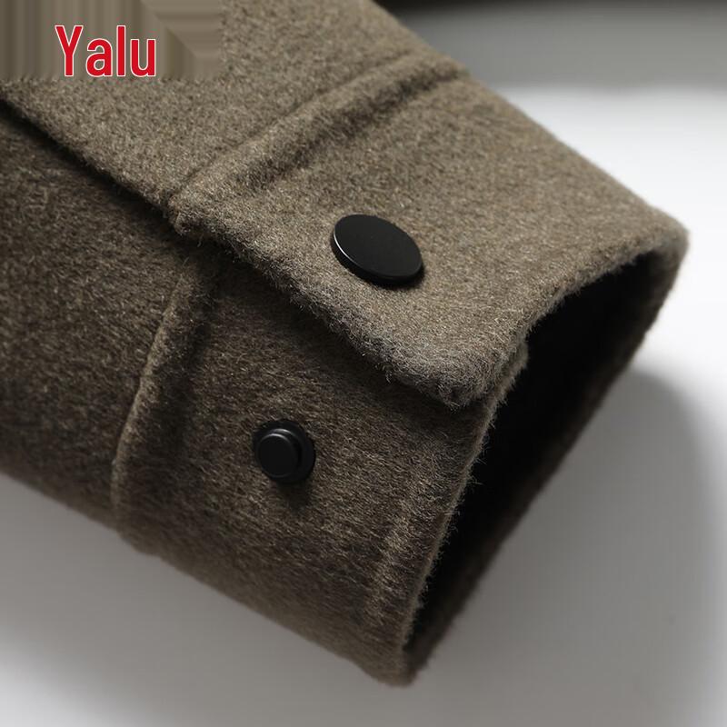 Yalu Men's Wool Blend Double-Faced Jacket with Detachable Goose Down Liner