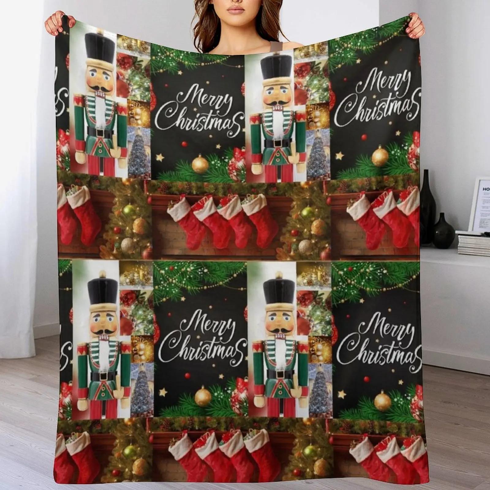 

Merry christmas from the nutcracker Throw Blanket Anti Shedding Soft Fuzzy Blanket for Home 102x76cm(40x30in)
