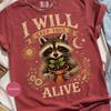 Raccoon Plant Keeper T-Shirt, I Will Keep This Alive Tee, Nature Lover Gift, Vintage Wildlife Art, Earth Day Conservation Tee, Eco Friendly