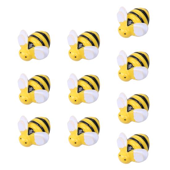 10Pcs Bee Shape Animals Mini Resin Decor Bright Color DIY Cartoon Exquisite Animals Miniature Crafts Accessories