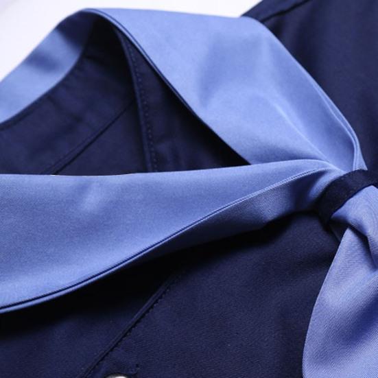 Chef Uniform with Scarf Tie Double-Breasted Buttons Stand Collar Long Sleeves Women Men Chef Shirt Workwear