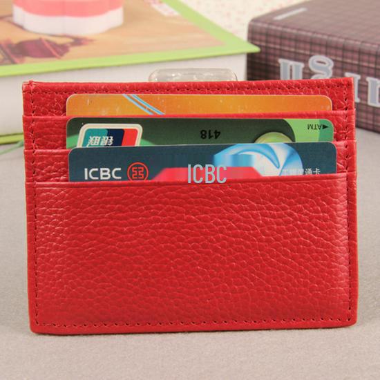 Portefeuille en cuir véritable pour permis de conduire et cartes – Porte-monnaie et cartes de crédit ultra-fin en cuir de vache