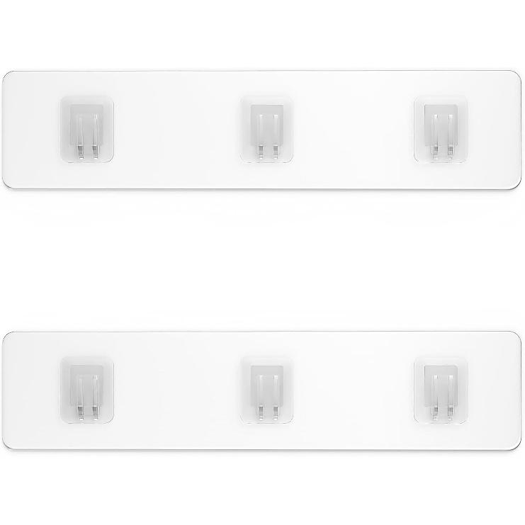 Shower Organizer Adhesive 2 Pack Shower Caddy Adhesive Replacement, Strong Hooks Shower Adhesive Strips, No Drilling for Bathroom Shower Storage