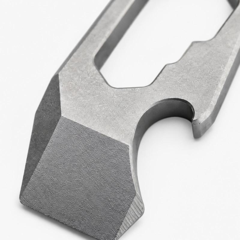 Key Holder Tool for Packages and Drink Bottles with a Single Metal Body and Carry Hole for Everyday Use on Key Hardware, a Pack, or a Belt