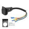 Trailer Wiring Adapter 7 Way Blade Connector Cable Plug with Bracket for RV Camper