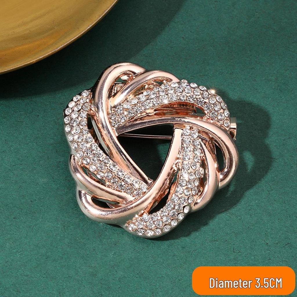 High-End Rhinestone Women's Scarf & T-Shirt Knotting Brooch Pin Accessory
