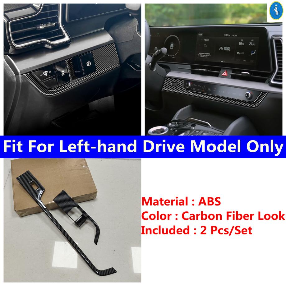 ABS Carbon Fiber Look Central Control Trument Decoration Strip Cover Trim For Kia Sportage NQ5 2024 Car Accessories