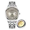 Top Brand Men's Double Calendar Luminous Waterproof Business Watch Steel Band Simple Quartz Watch