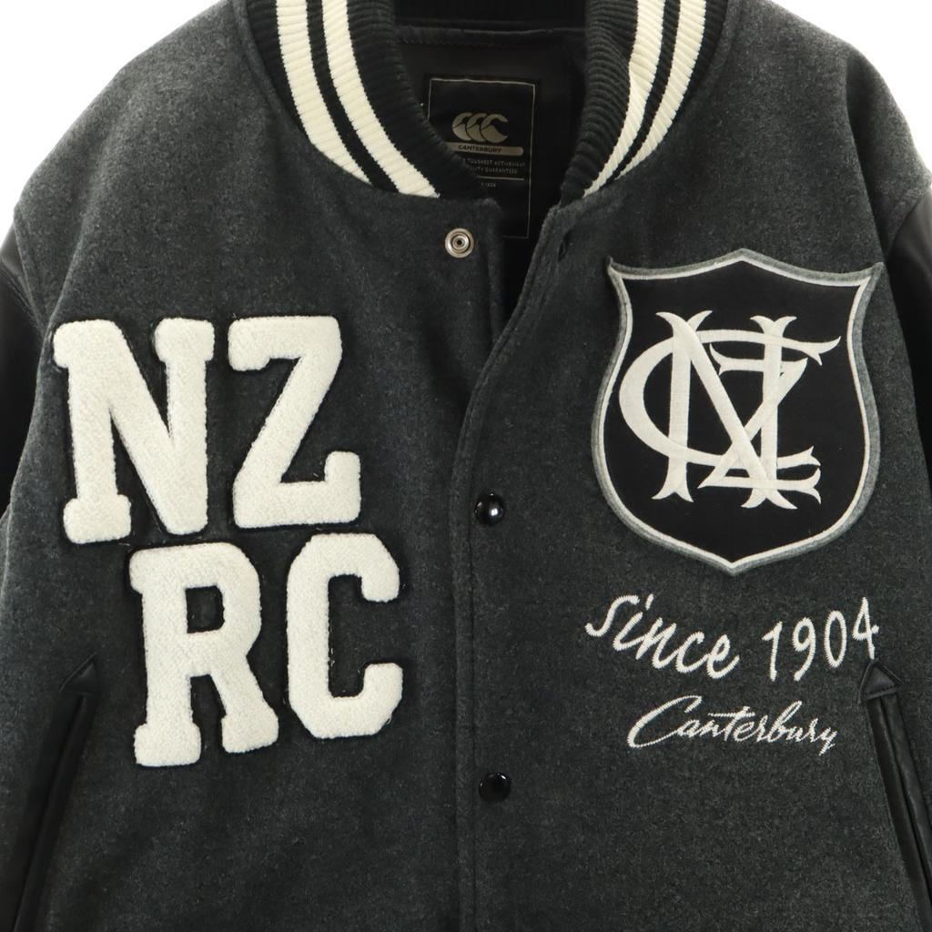 CANTERBURY OF NEW ZEALAND wool blend rugby Leather sleeve switching Stajan Men's Used