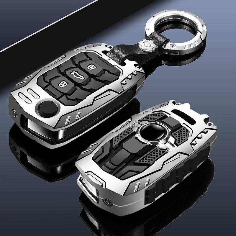 Funda de Piel para Llave de Coche Nueva de 3 Botones Protectora para Wuling Hongguang Baojun 630 730 560 310 Mando Plegable Llavero Accesorios