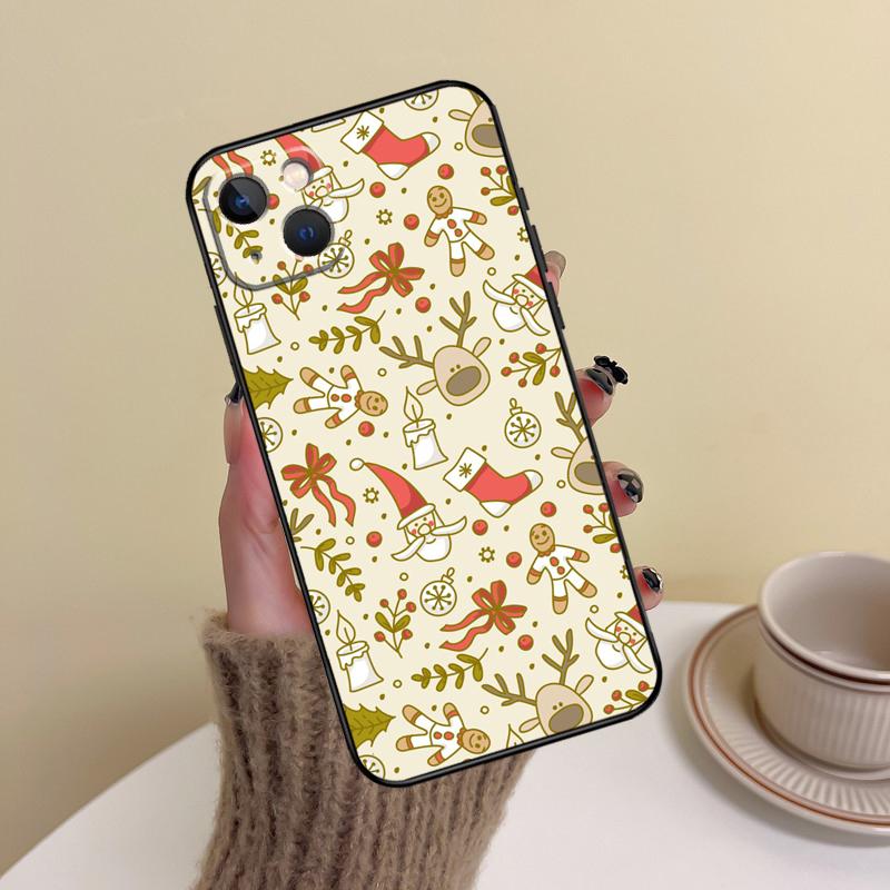 Weihnachts-Nikolaus nahtloses Hirsch-Handyhülle für iPhone 16 Pro Max 14 13 12 11 15 17 Pro Max mini Plus 16e 17 Air Cover Funda