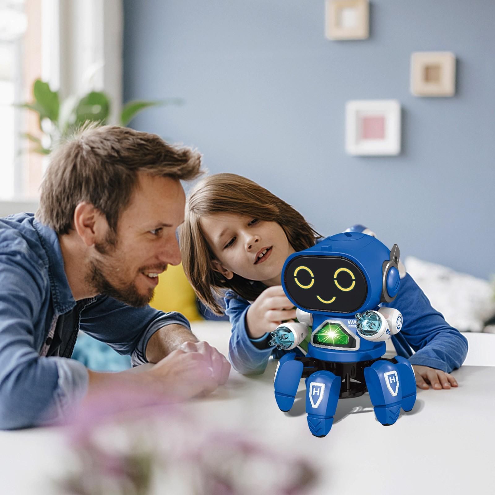 

Танцующий электрический шестиногий робот, легкая музыка, детская игрушка для мальчиков и девочек One Size