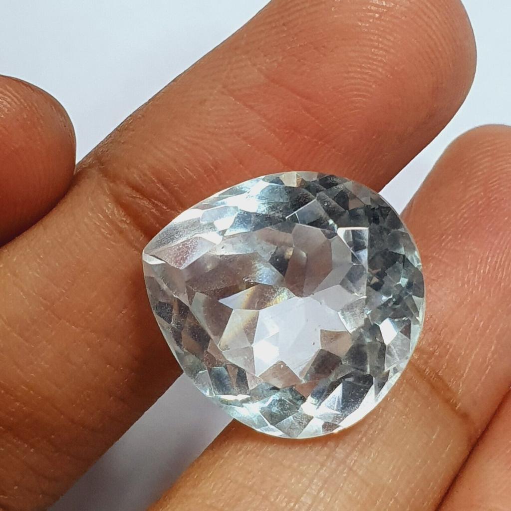 CERTIFIED 21 Ct Natural Ceylon White Sapphire Heart Shape Loose Gemstone Cut h9C33